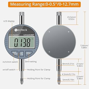 ZERO （57mm） At Design Lab Neoteck Digital Dial Indicator Bore Gauge with 0.7